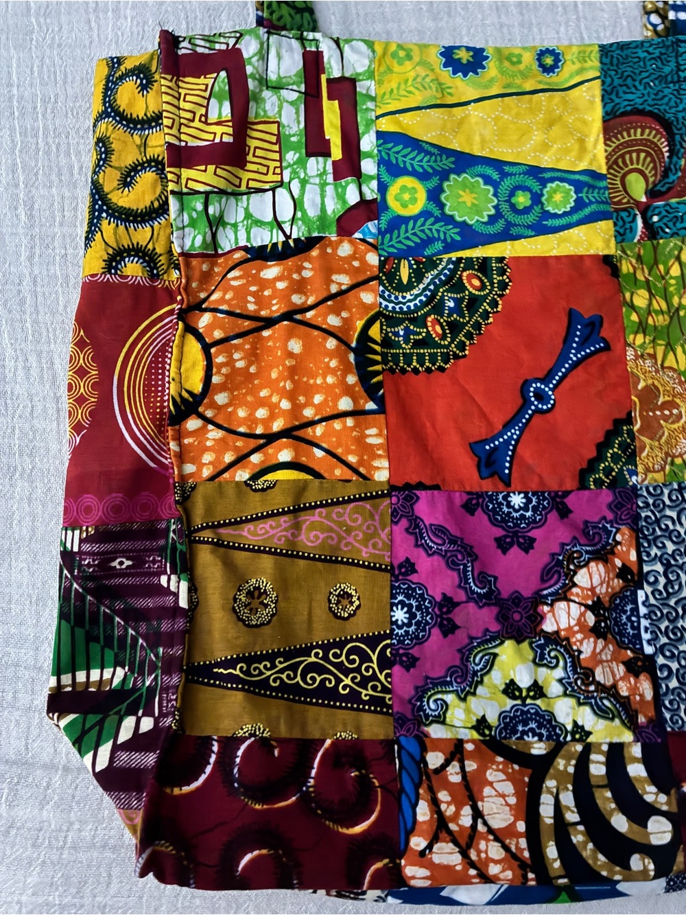 Gorgeous Boho Chic Unique Handmade Patchwork Vibrant Tote Bag, Like New - Picture 4 of 16